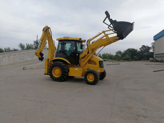 Caricatore compatto 8200kg Front Loader Backhoe dell'escavatore a cucchiaia rovescia di quattro ruote motrici